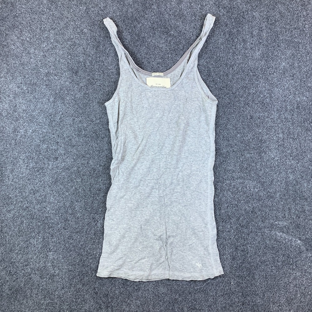 Abercrombie & Fitch Perfect Stretch Camisole Top Women Medium Gray Ribbed Cotton